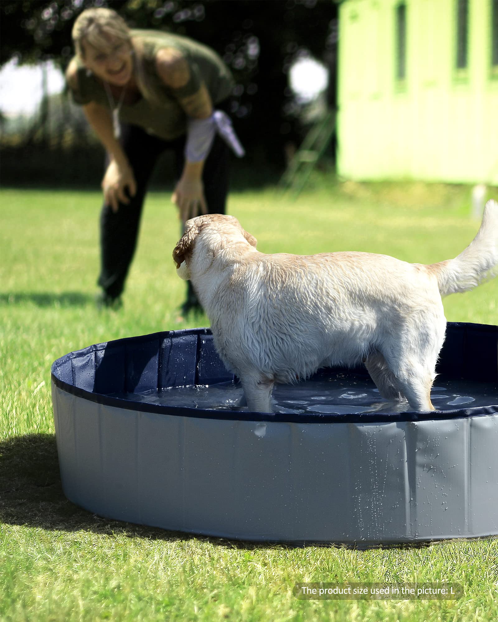 Piscina para Perros Grandes 120x30 cm, Portátil, Piscina Plegable (L), Redondo