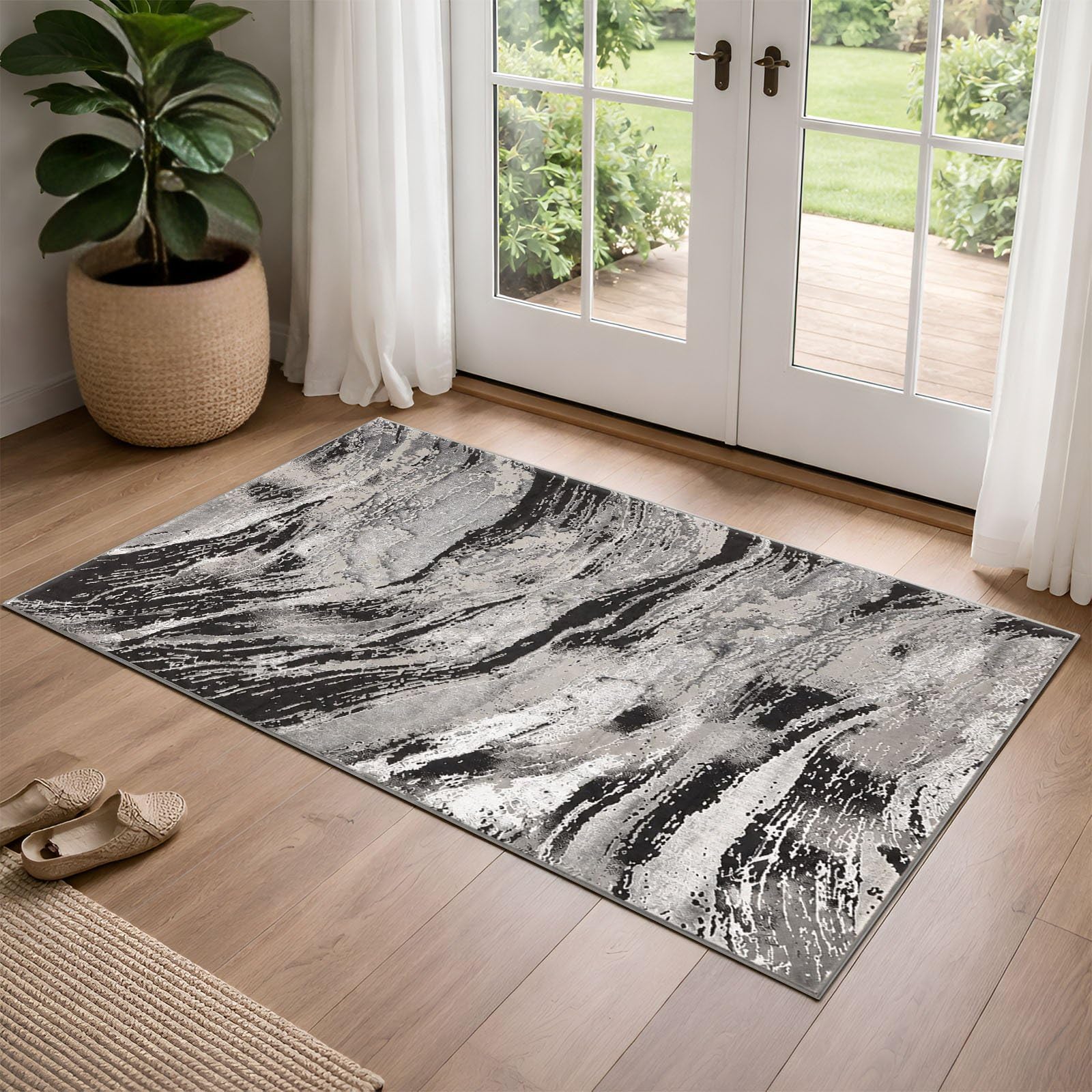 cozily® Rugs Living Room Jeze DarkGrey - 80 x 150 cm Jute Washable Rug — image 1