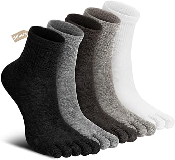 5 Pairs Merino Wool Five Toe Socks for Women Winter Cotton Thermal Warm Toe Sock for Hiking Athletic Running
