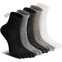 5 Pairs Merino Wool Five Toe Socks for Men Women Cotton Hiking Crew Socks Thermal Winter Warm Boots Work Cushion Five Toe Socks for Women Men Athletic Running
