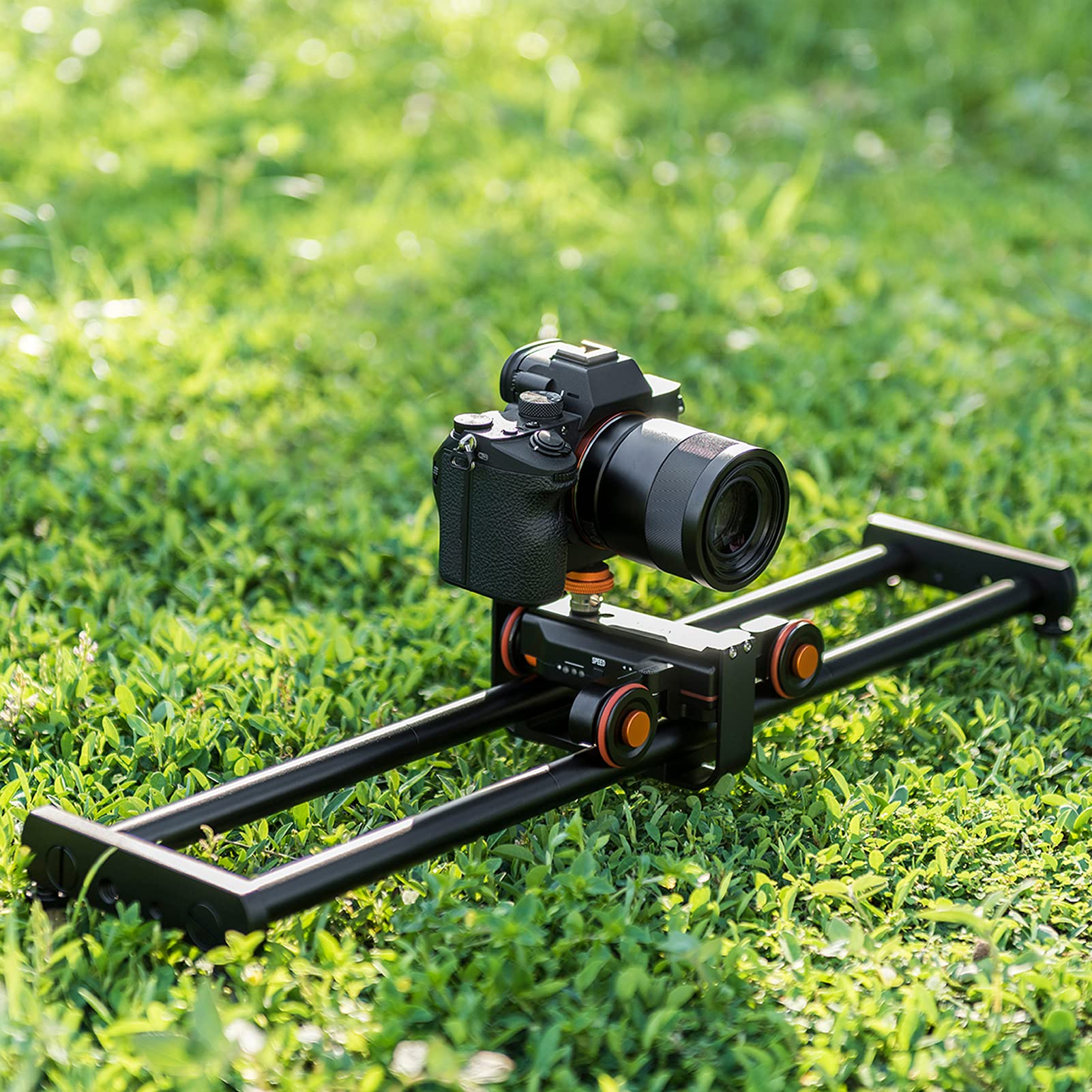 Zunate Curseur de Caméra avec Rotule, Rail de Stabilisateur Vidéo Réglable de 23,6 Pouces / 60 Cm pour Caméra Vidéo pour Smartphone, Photographie, Stabilisateur de Caméscope