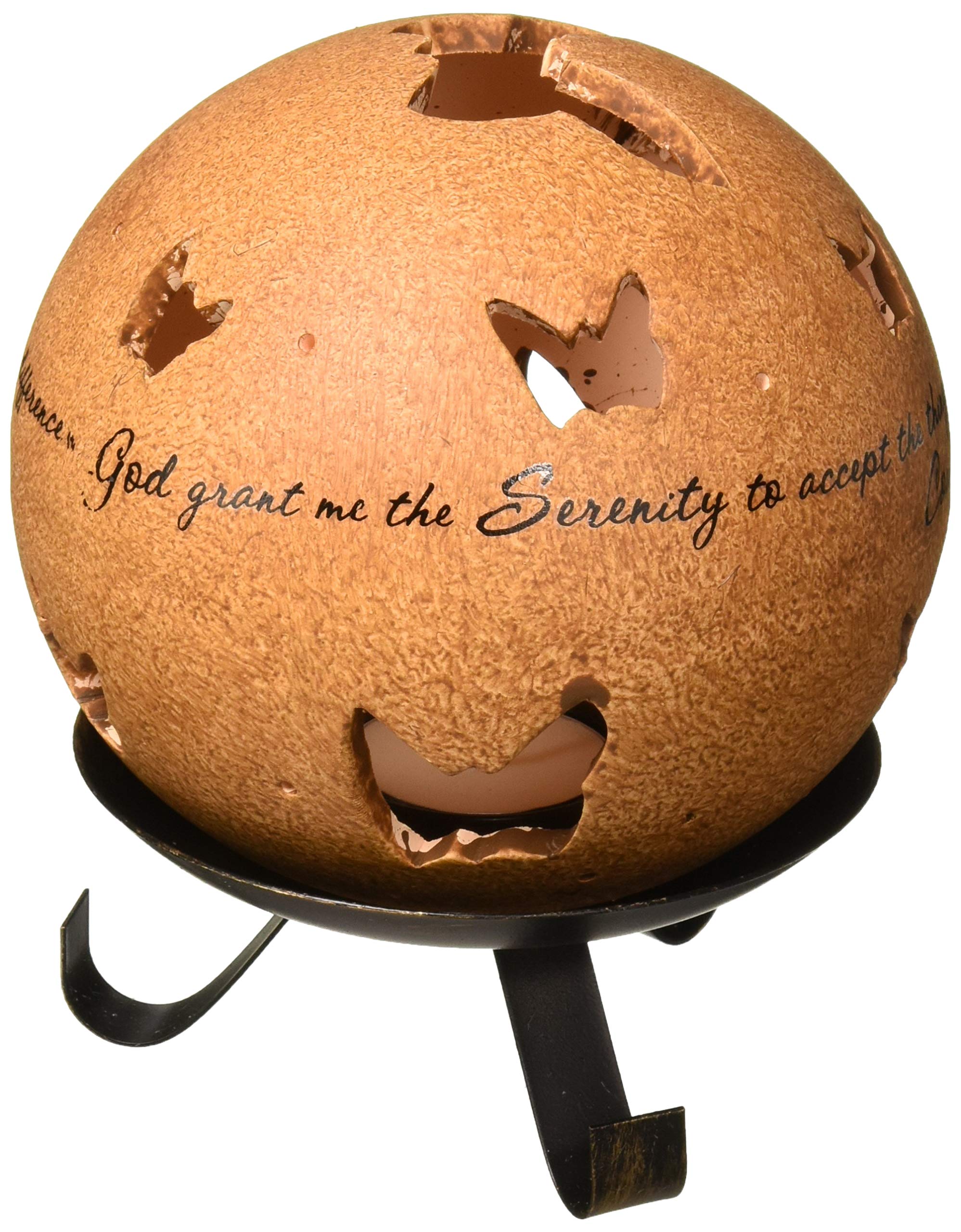 Comfort Candles Serenity Pavilion Gift Includes Tea Light Candle and Stand, 6-1/2-Inch, Butterfly Pierced Round