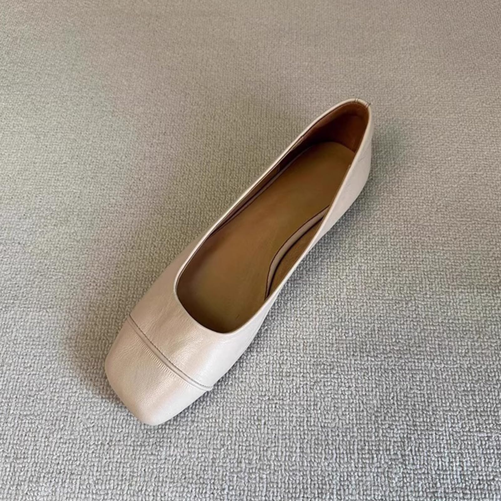 Buty damskie z kwadratowym noskiem baletki damskie płaskie buty damskie niski krój wsuwana skóra naturalna komfort szerokie stopy styl na co dzień chodzenie do biura biznesowego na co dzień