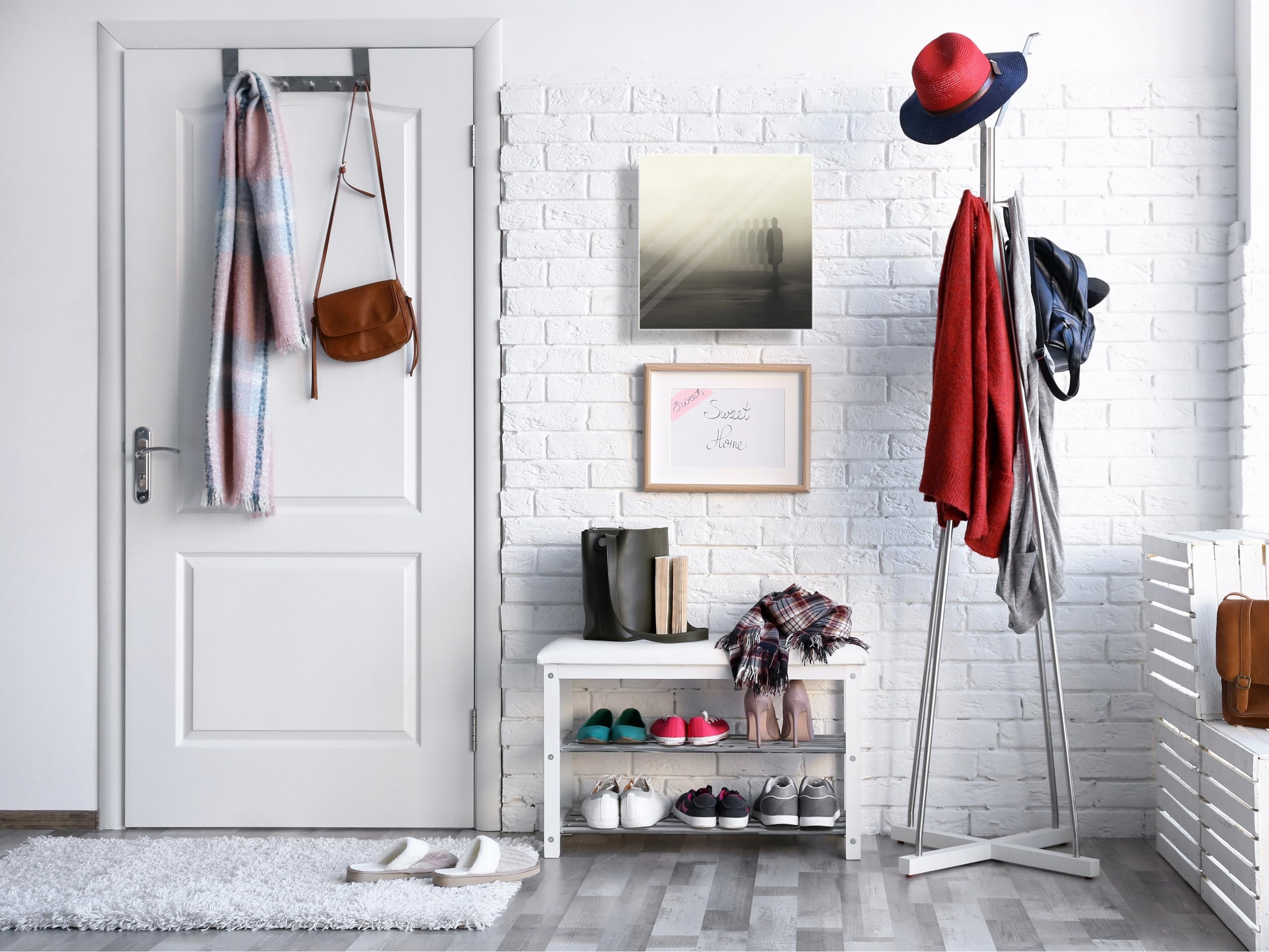 Organisateur de Clés avec Tableau Blanc en Verre Magnétique – Rangement Mural pour Entrée et Bureau – Armoire à Clés avec Tableau Blanc en Verre – KN23 Série de Concepts Abstraits 2