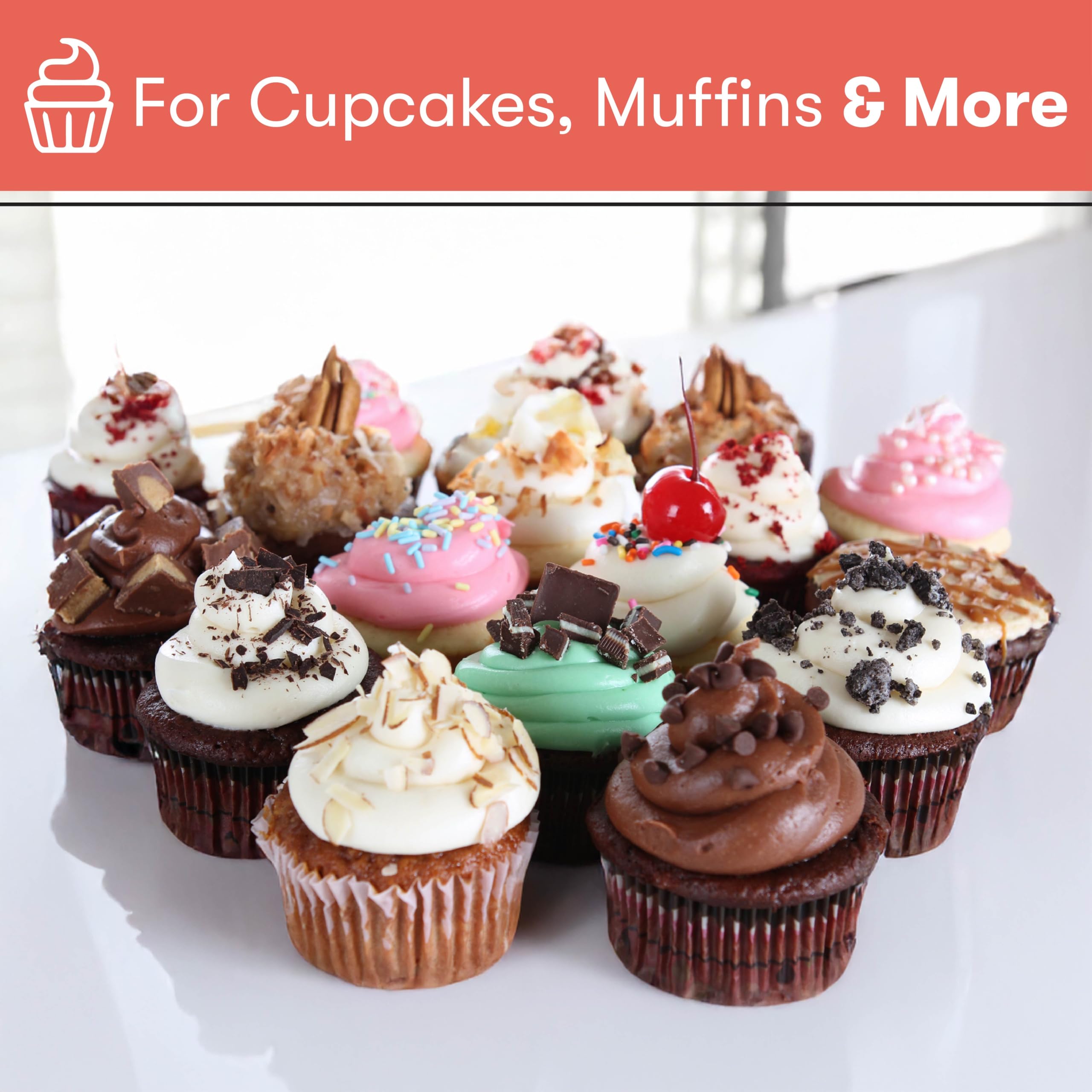 Cooking Light Mini foremka do muffinek babeczek 24 rozmiary miseczek powłoka ze stali węglowej, powłoka zapobiegająca przywieraniu, wysoka wydajność, szara