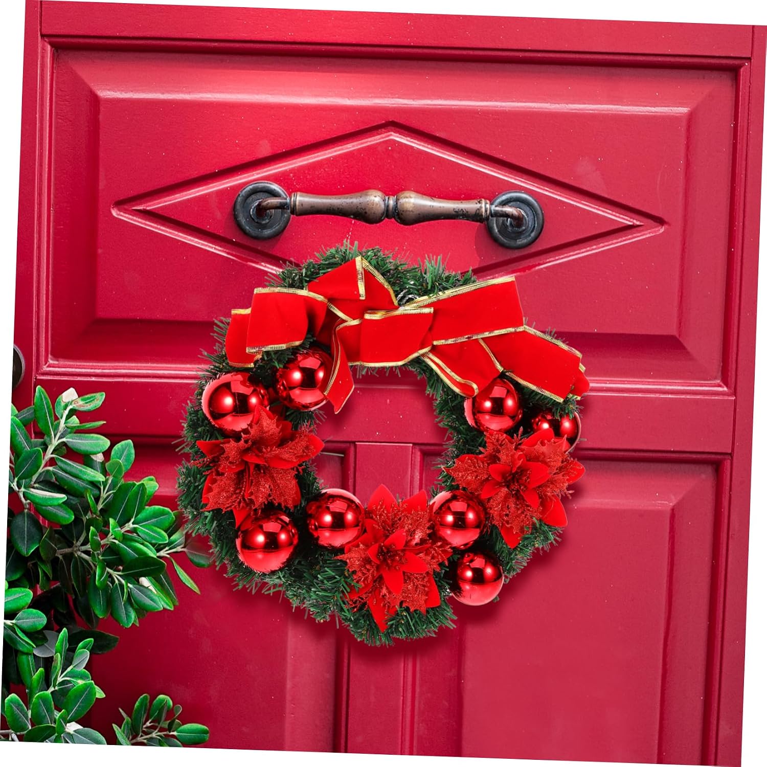 1pc Christmas Wreath Decorative Garland Holiday Ornament for Party Home Decor Create Unique Atmosphere Hanging Decoration for Festive Cheer