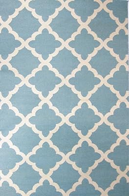Amazon Com Furnish My Place Contemporary Trellis Modern Geometric Area Rug Red 635 Blue Furniture Decor
