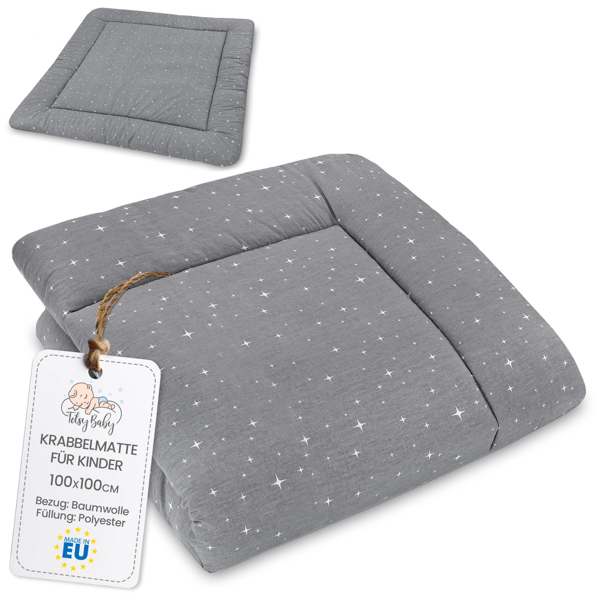 Tappeto gioco bambini per gattonare - tappeti stanza per gattonamento bimbi tappetino neonato cameretta bambina e bambino 100 cm certificazione Oeko-Tex Galassia