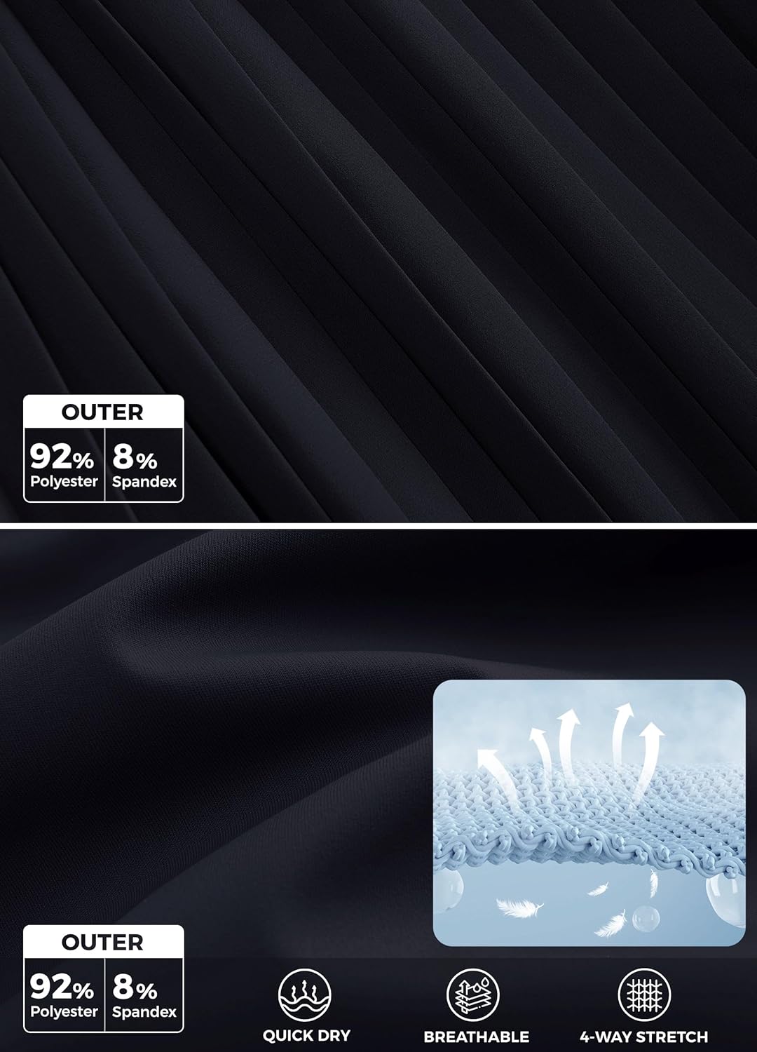 Willit Womens Pleated Tennis Skirts with Shorts Athletic Golf Skorts High Waisted Lightweight Zipper Pockets - Image 6