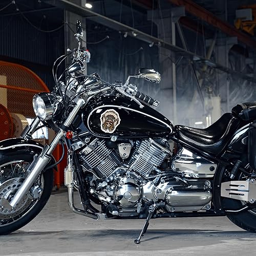 Miniatura 2 de Adhesivo de nativo americano indio de calavera para tocado de jefe de esqueleto, calcomanías de vinilo para motocicleta (3 x 2 pulgadas)