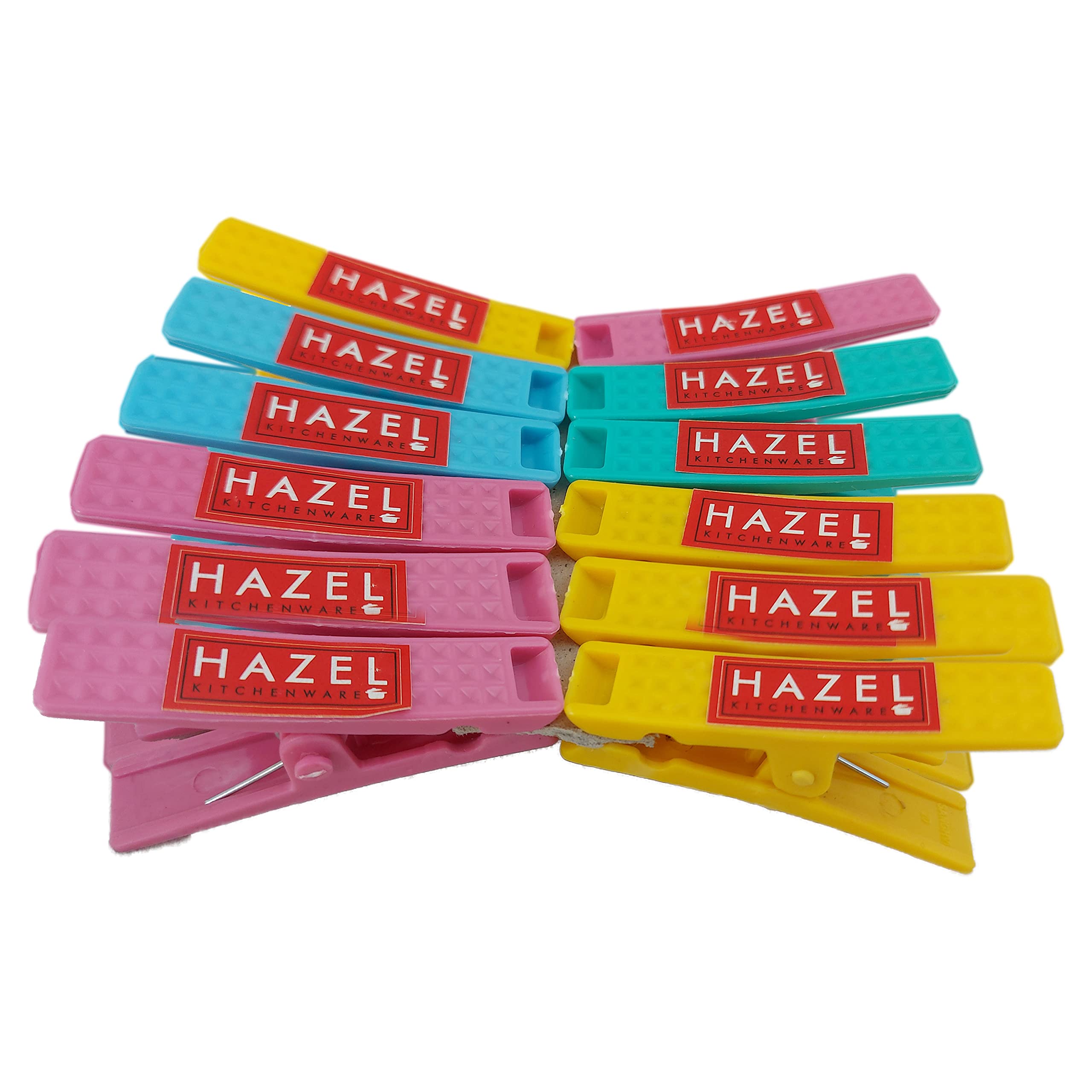 HAZEL Plastic Cloth Clips for Drying Clothes | Chimti for Clothes | Dress Clips for Wet Clothes| Dress Clip Set of 12