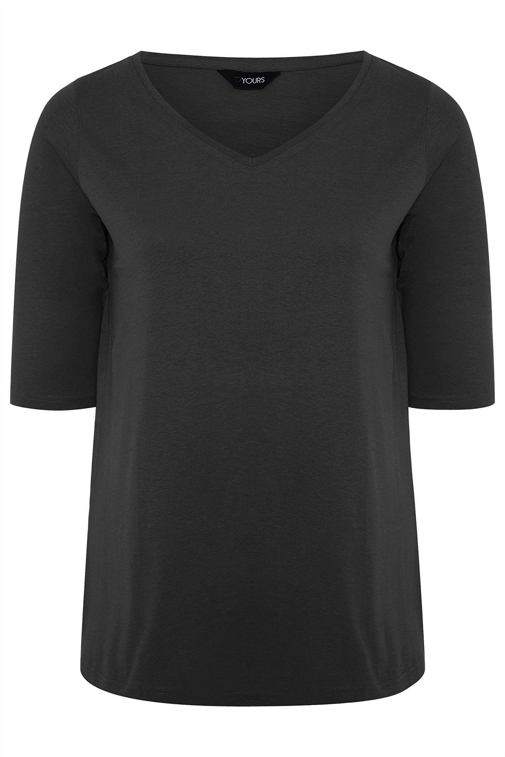 Curve V-Neck Cotton Top - Women's - Plus Size Curve