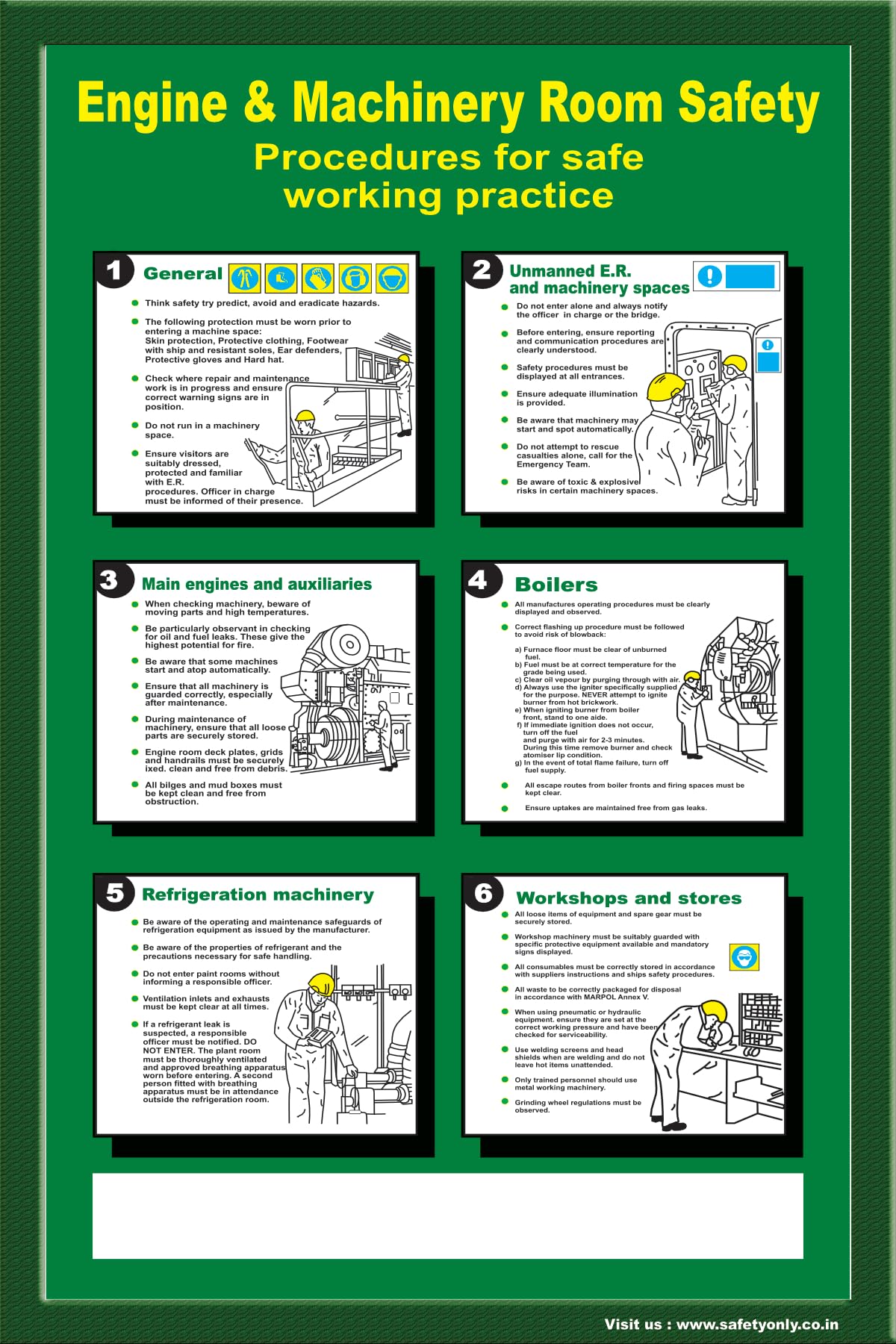 Engine & Machinery Room Safety Wall Art Poster – 36x24 Inches | Industrial Awareness & Workplace Motivational Wall Decor, factories, marine workshops. (Multicolour, 36x24 Inches, Unframed - Eco Vinyl)-image-9