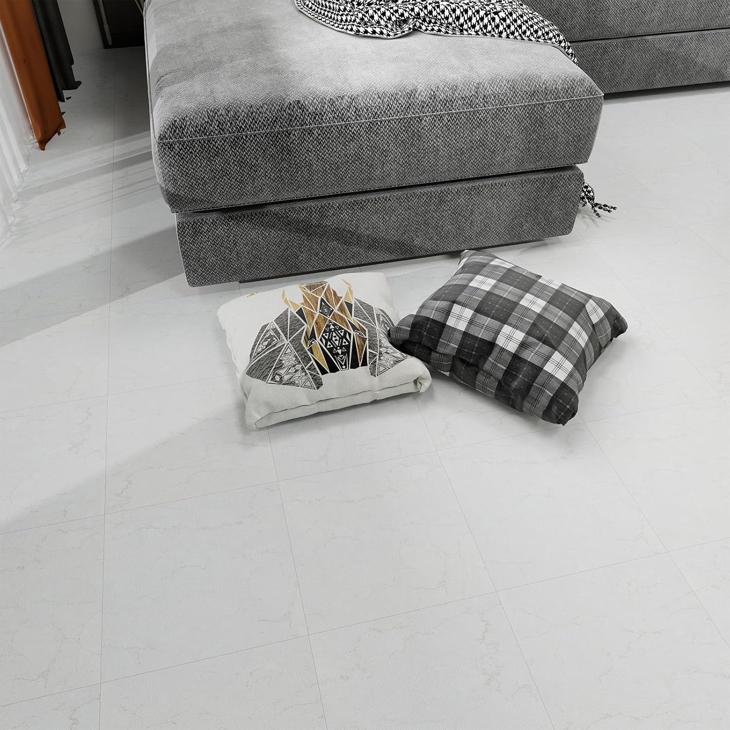 40 Pack Marble Peel and Stick Floor Tiles 12''x 12'' Vinyl Waterproof Sticker, Self Adhesive and Marble Look Sticker on Floor for Bathrooms, Bedrooms, Living Rooms, and Kitchens (40Pack, 8031Beige)