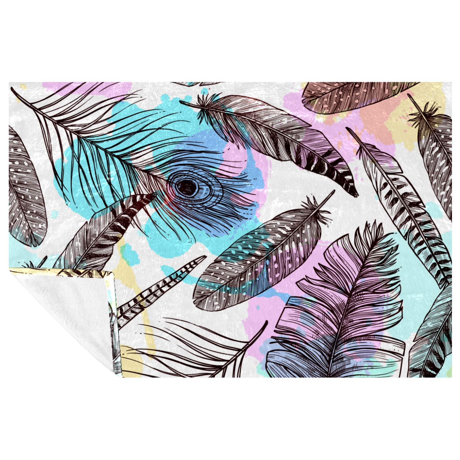 Couverture douce plumes pour lit et canapé : votre alliée cocooning 150x100 cm