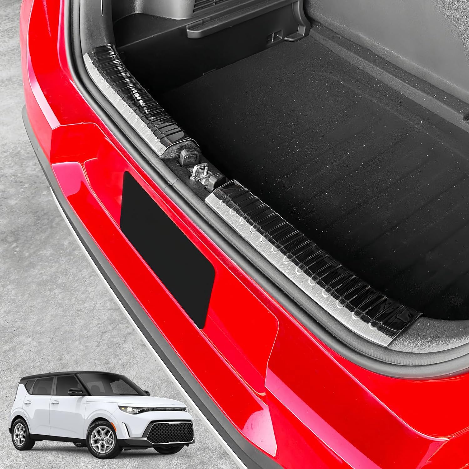 Stainless Steel Rear Bumper Protector Compatible with Kia Soul 2020-2026 Accessories (Black)