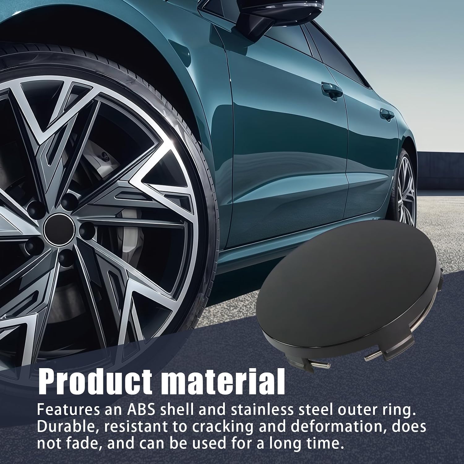 Car Wheel Center Caps, 60 MM/2.36 Inch Outer Diameter 56 MM Inner Diameter, ABS Snap-in Vehicle Rim Center Hub Caps Cover Replacement Accessories, Pack of 4, Black