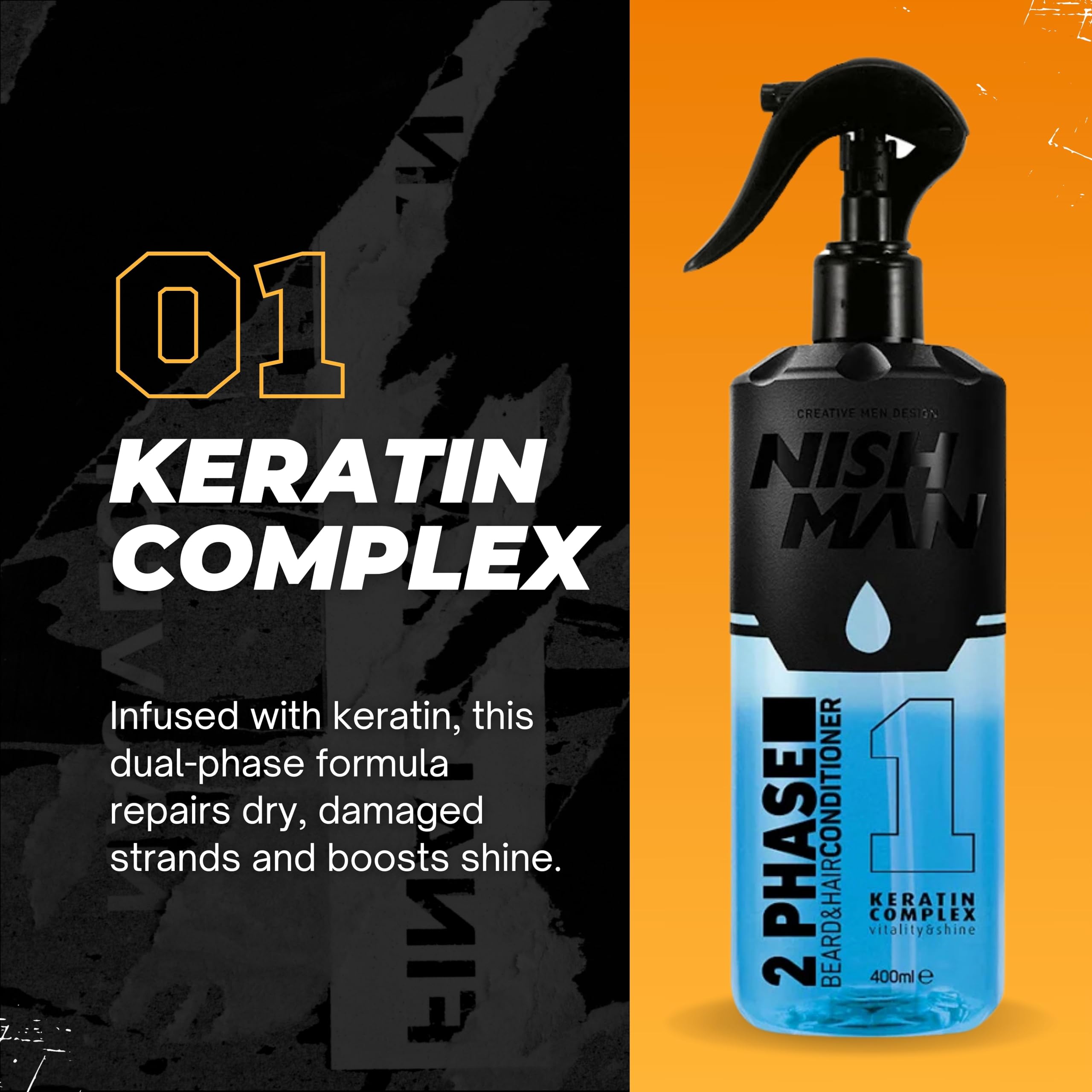 NISHMAN Odżywka Dwufazowa - Keratin Complex 400ml