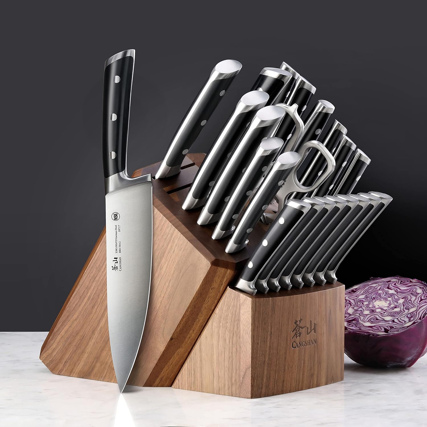 Cangshan S Series 1026054 German Steel Forged 23-Piece Knife Block Set - Image 7