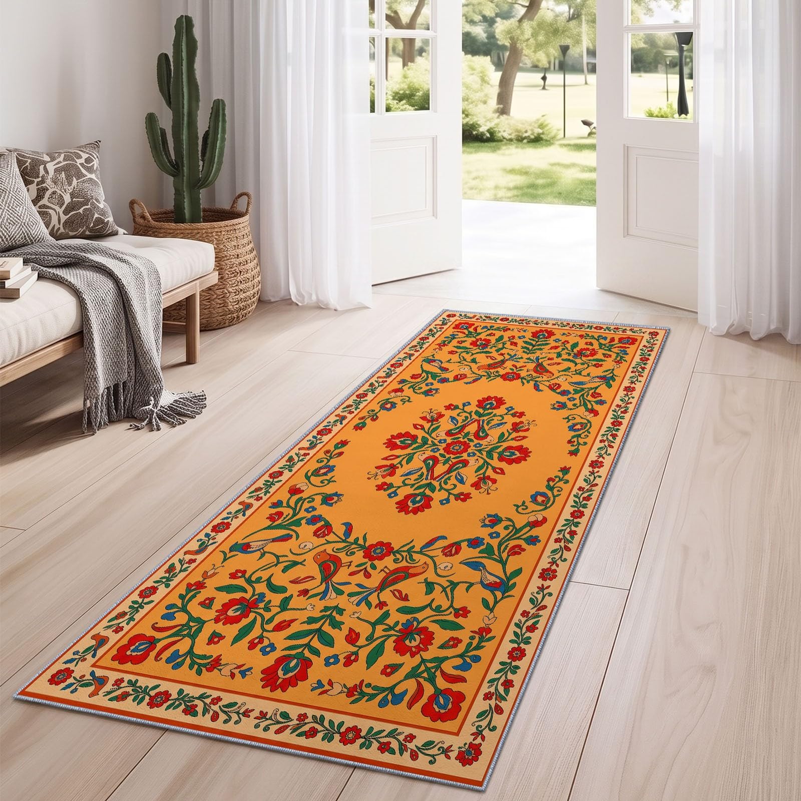 Tapis de Couloir Oiseaux En Vol Peintures Folkloriques 60 x 240 cm