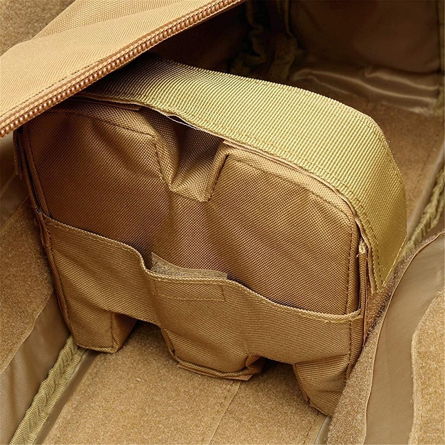 Bolsa para Doble Rifle, Bolso Táctico de Oxford Impermeable para Fusil Escopeta Larga, Compartimiento con Cierre para Cargador Munición Accesorios (Color : Black)