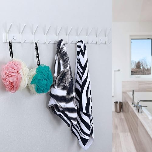 Miniatura 6 de WEBI Percheros para montar en la pared, ganchos para colgar en la pared, color blanco, gancho para colgar abrigos, 2 ganchos para colgar abrigos,