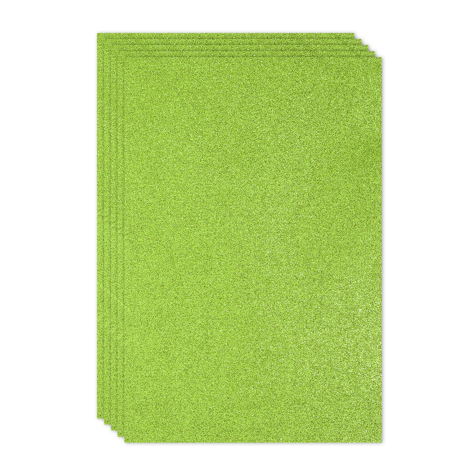 PATIKIL Light Green Shiny EVA Glitter Foam Sheet 11.8 x 7.9 Inch 2mm Thick Sparkle EVA Glitter Felt for Crafts DIY Project 5 Pcs