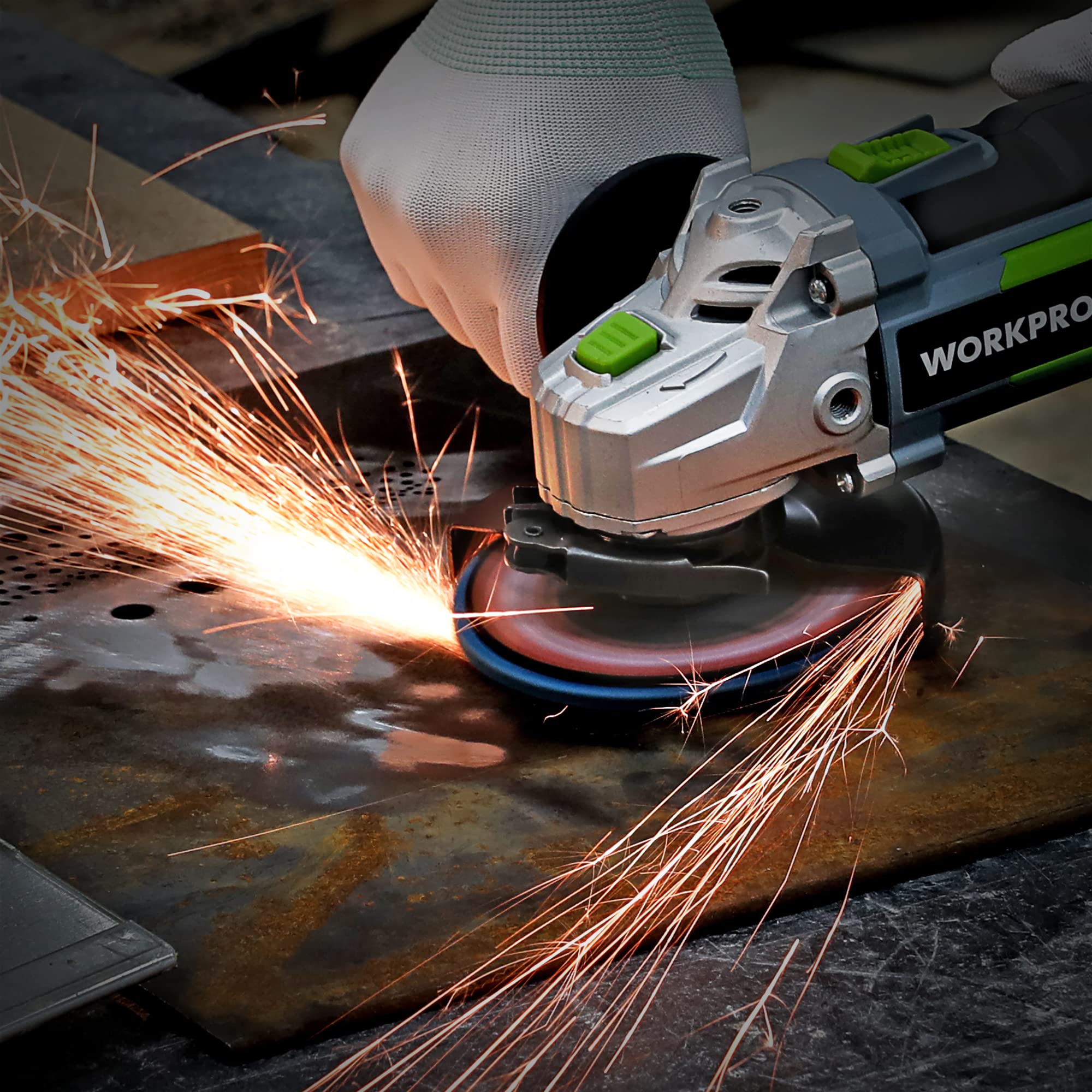 WORKPRO 10-Pack Flap Discs, 4-1/2-inch, Arbor Size 7/8-inch, T29 Zirconia Abrasive Grinding Wheel and Flap Sanding Disc, Includes 40 Grits