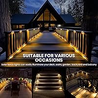 Vista 4 de SOLPEX Solar Fence Lights, Solar Deck Lights Outdoor Waterproof Solar Powered for Step, Stair, Balcony,Front Porch,Garden, Walkway,Yard, Patio