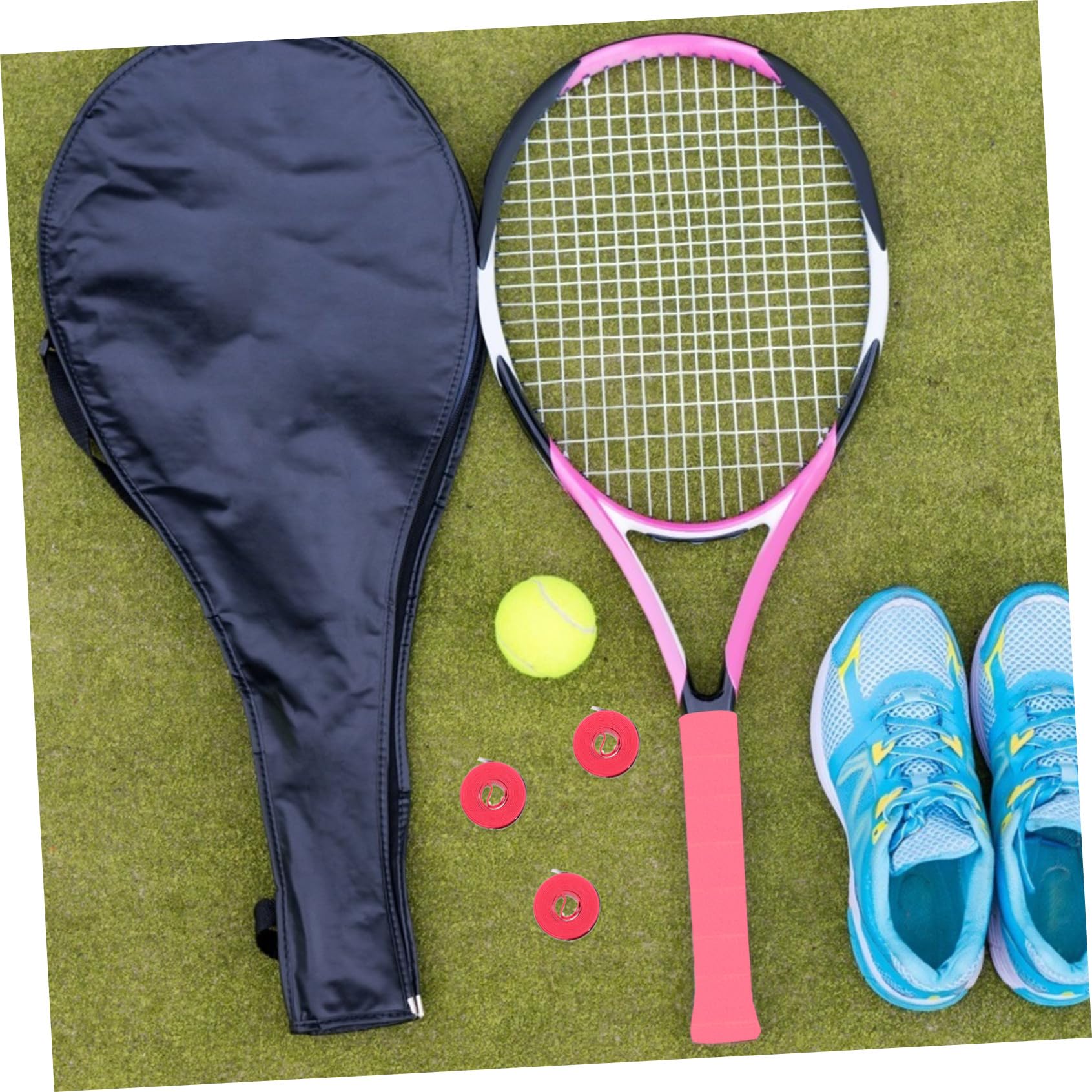 UPKOCH 60 Cintas Elásticas para Raqueta de Bádminton y Tenis Absorbentes y Antideslizantes Color Rojo Multifunción para Agarre Seguro en Deportes de Raqueta Paquete de 60 Unidades