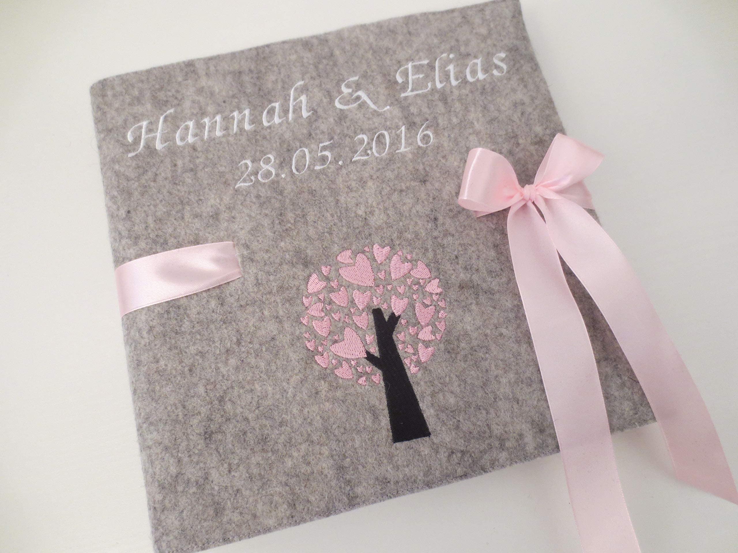 Fotoalbum Album Hochzeitsalbum Hochzeit Gästebuch Hochzeitsreise Geschenk Wollfilz Filz 26 cm x 25 cm