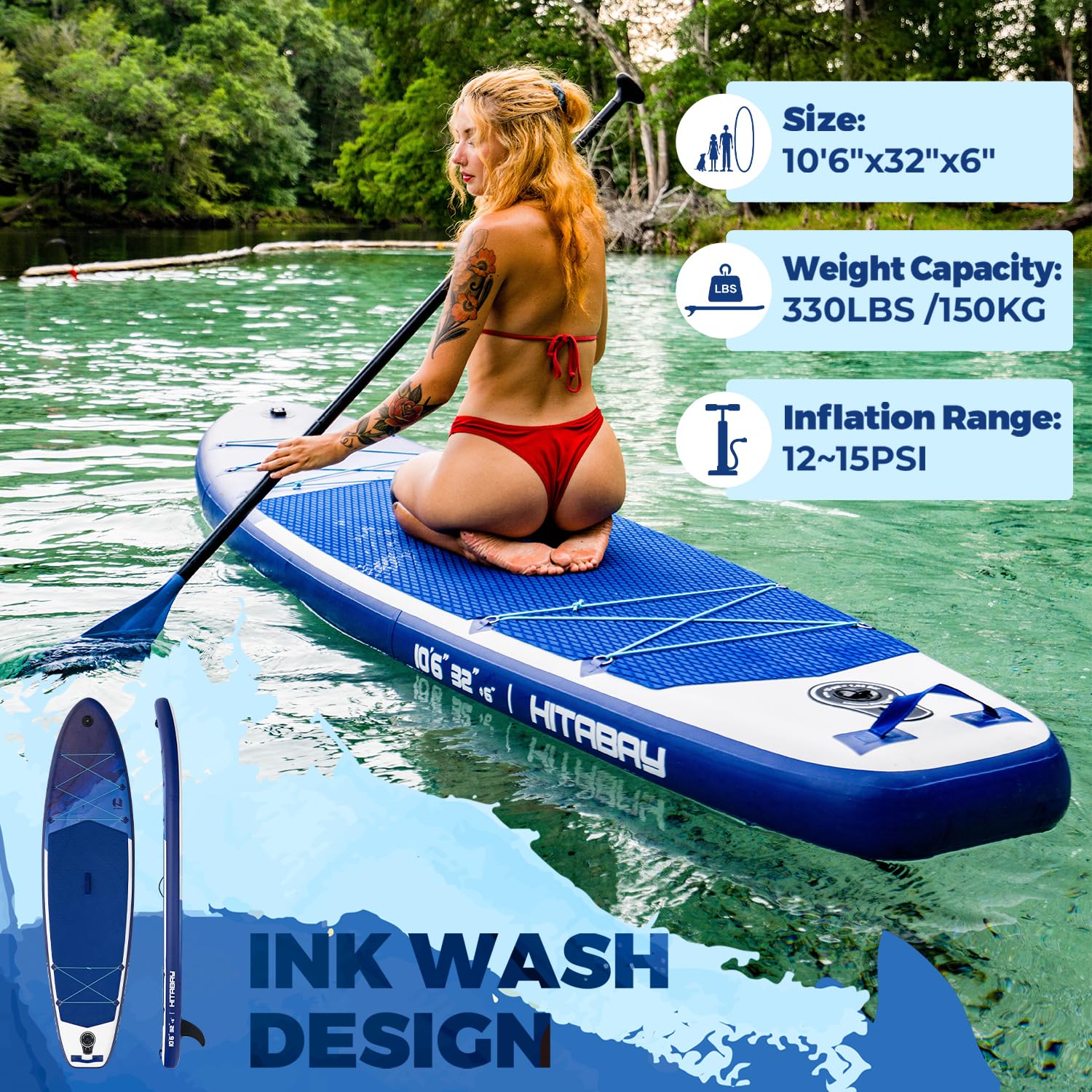 Stand Up Paddle Board Gonflable Adulte avec Accessoires Complet Sup Table 10'6" 320x81x15cm Max.150 kg