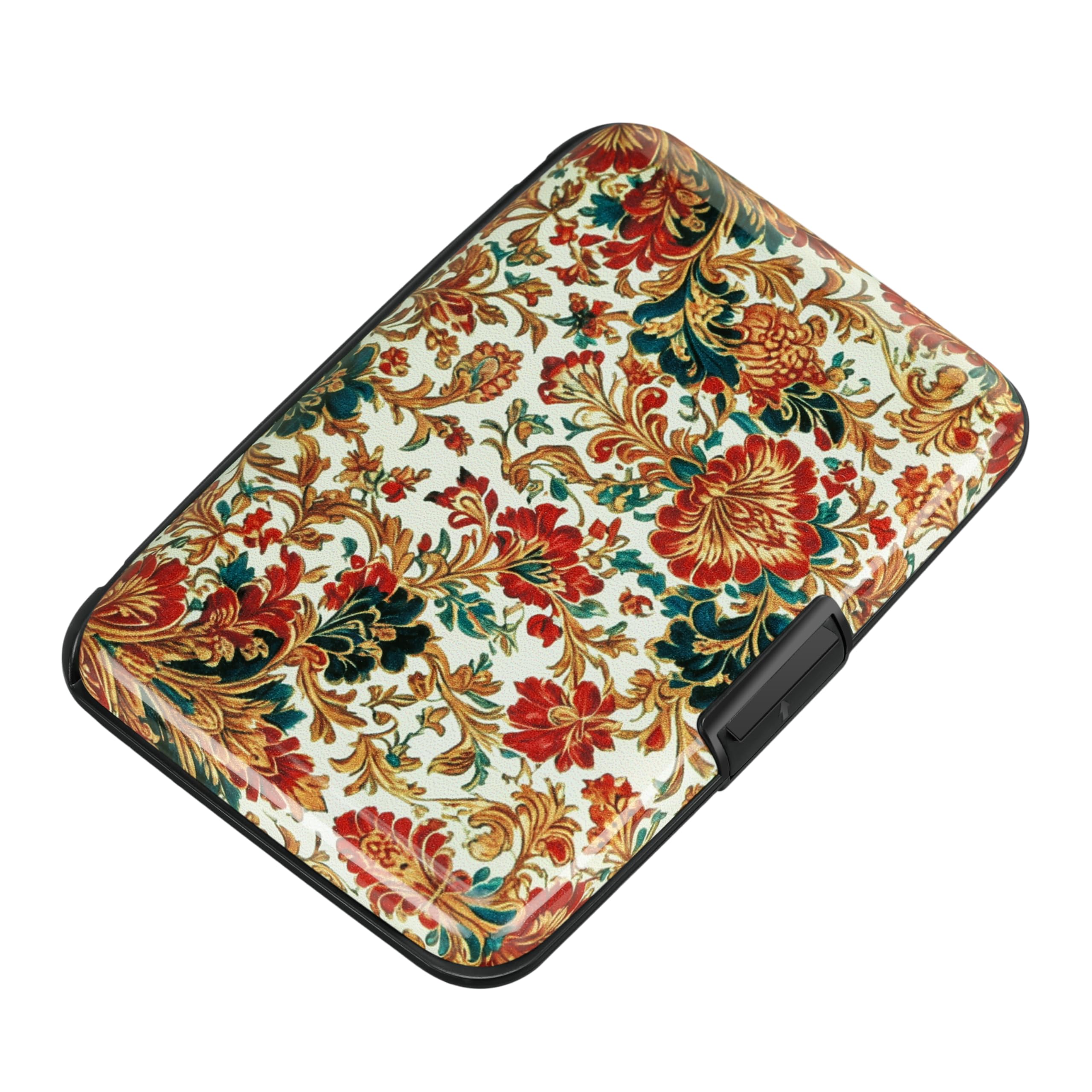ELFISH Mini RFID Aluminum Wallet Credit Cards Holder Business Card Case Metal ID Case for Men Women Carpet