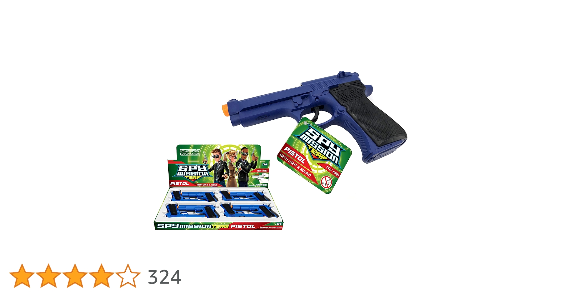 28 Cm Blue Toy Pistol With Light + Sound - Police Roleplay