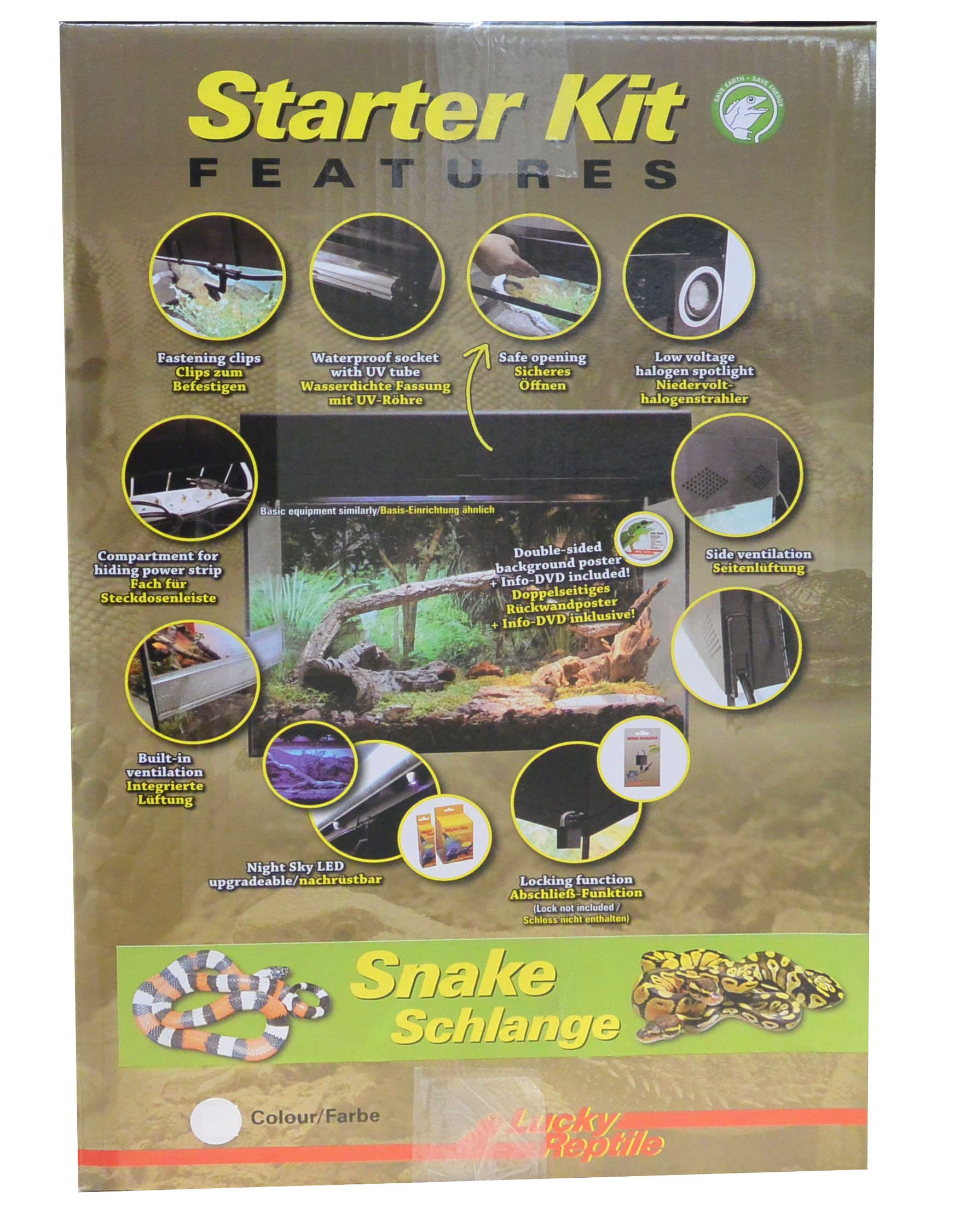 Lucky Reptile Starter Kit Schlange 80 x 40 x 52 cm Schwarz