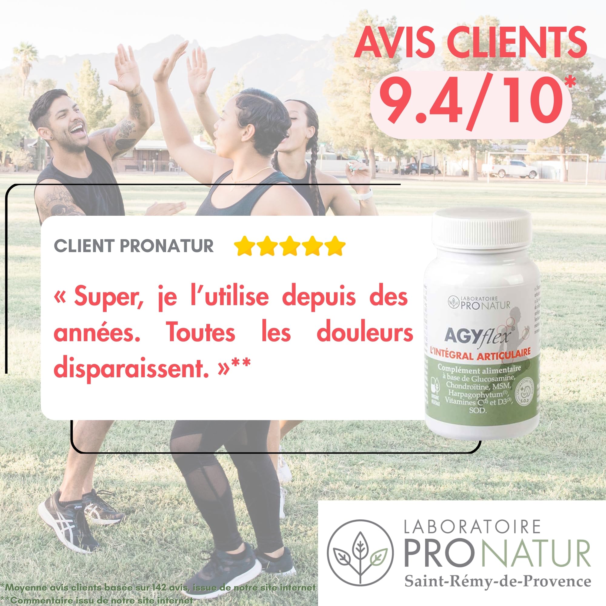 Lot de 2 AGYflex L’INTEGRAL ARTICULAIRE – Complément alimentaire articulations – Glucosamine, Chondroïtine, MSM, Harpagophytum, Acide hyaluronique, Vitamines C et D, SOD – Fabriqué en France