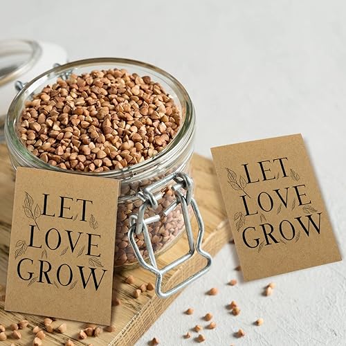 Miniatura 6 de Teling 100 paquetes vacíos pequeños sin rellenar, sobres rústicos autoadhesivos, sobres rústicos, almacenamiento de flores, recuerdos de fiesta