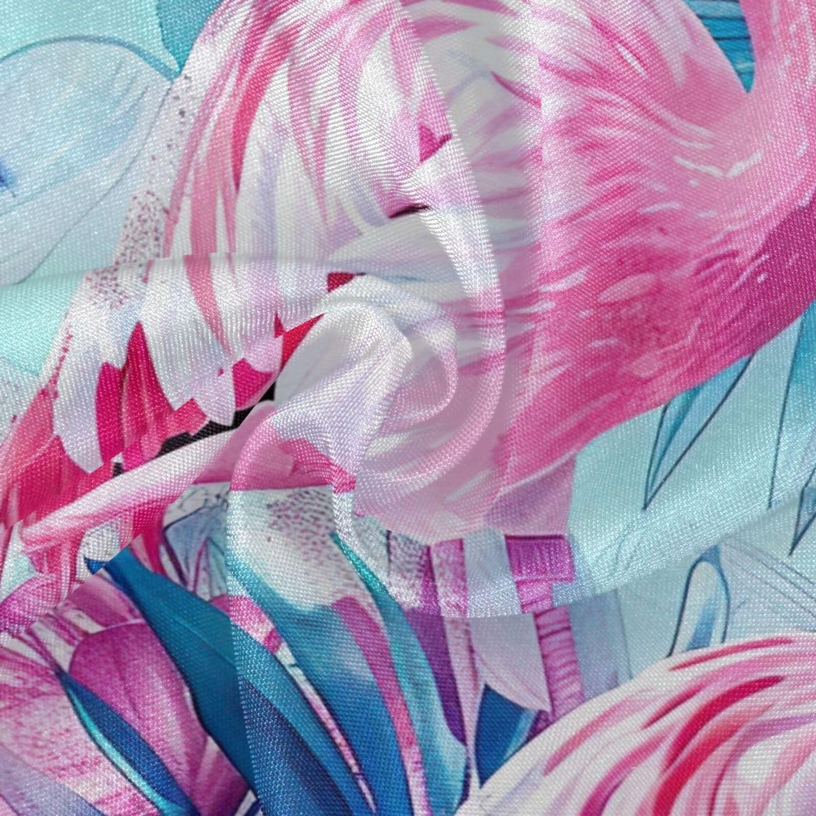 Wajiw 60 Inch Indoor Outdoor Round Tablecloth with Umbrella Hole and Zipper Waterproof Patio Table Cover for Camping Dining Room Party Outdoor Picnic,Flamingo