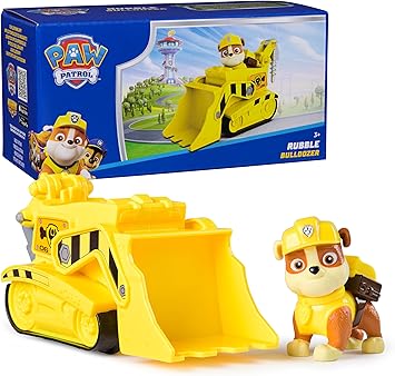 Paw Patrol, Rubble’s Bulldozer Toy Truck with Collectible Action Figure, Sustainably Minded Kids Toys for Boys & Girls Ages 3 and Up