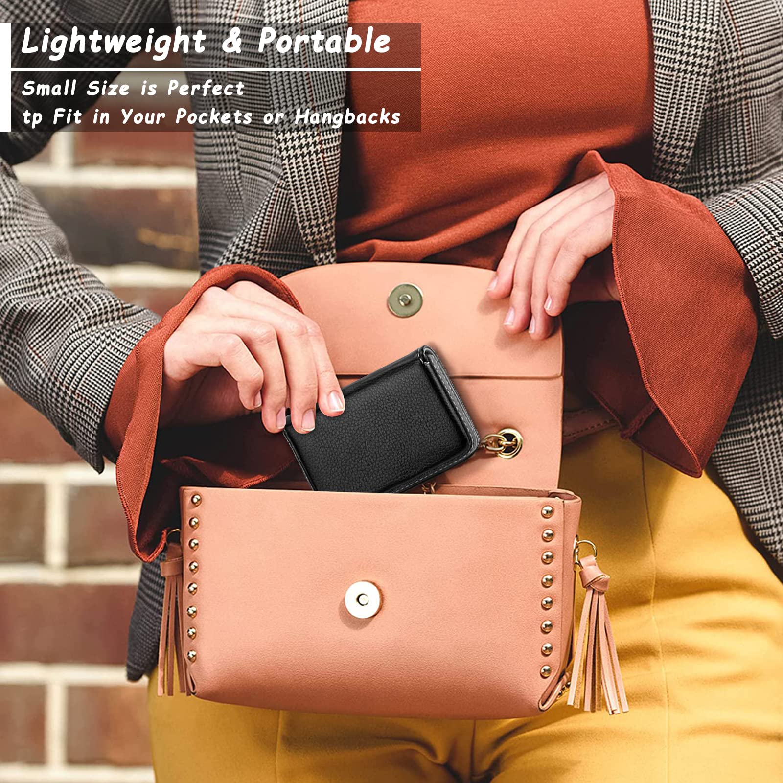 Visitenkartenetui, PU-Leder Premium Visitenkartenhalter, mit Magnetverschluss, zur Schonenden ​Aufbewahrung Ihrer Karte, Visitenkarten Etui für Damen und Herren (Schwarz)