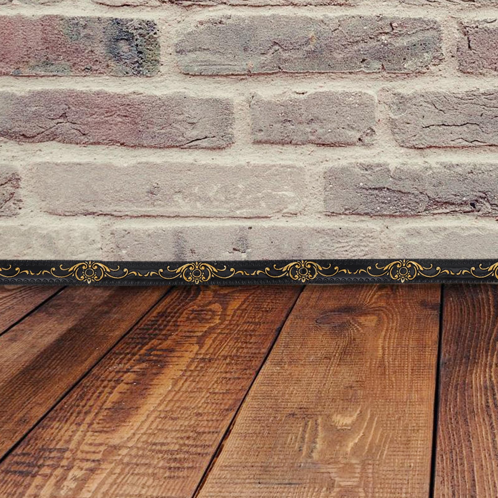 Moldura de Esquina de Pared Autoadhesiva de Pvc Negro