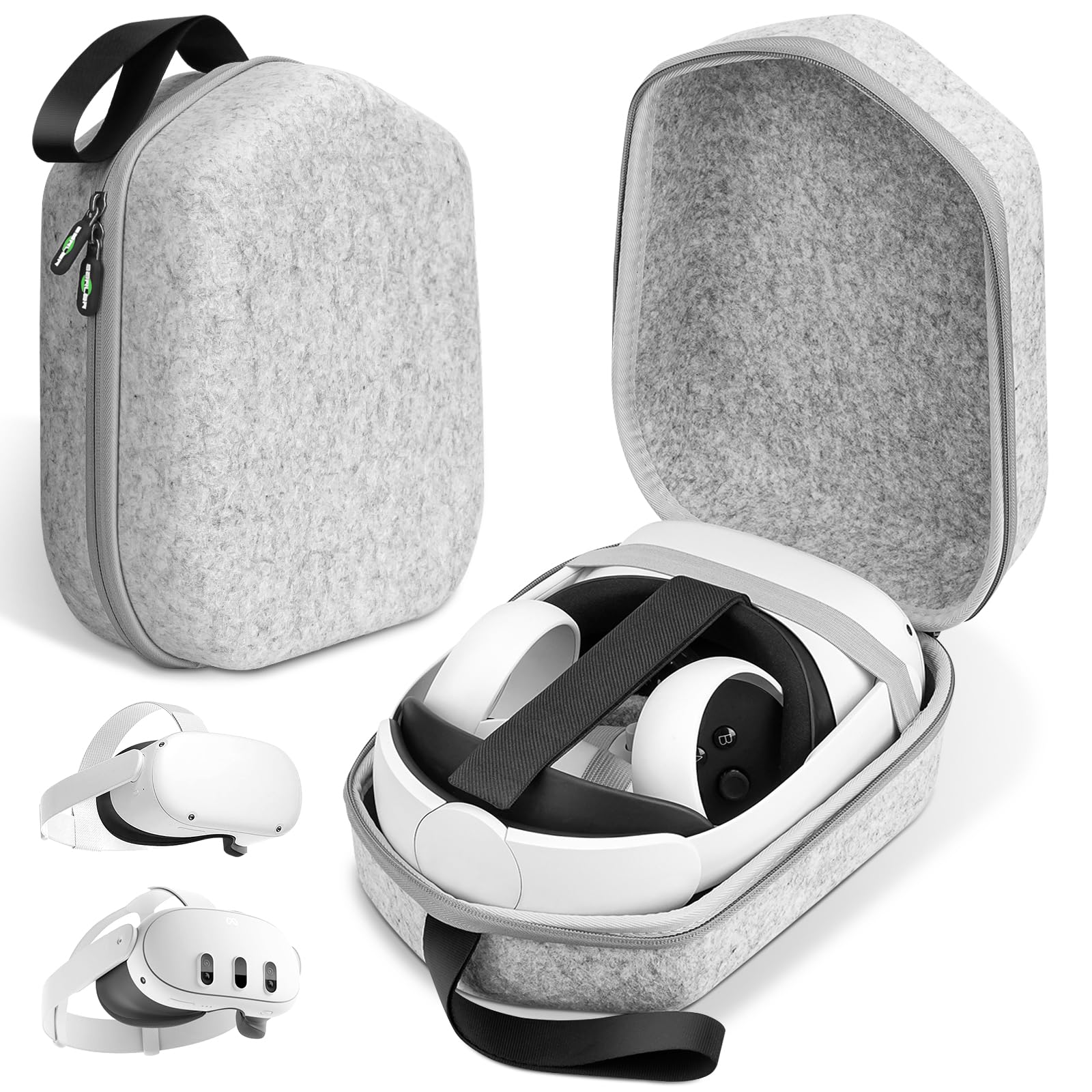 sarlar Meta Quest 2/Quest 3 Hard Carrying Case, Travel Storage Bag for Oculus VR Headset, Elite Strap Compatible with HTC Vive VR Headset