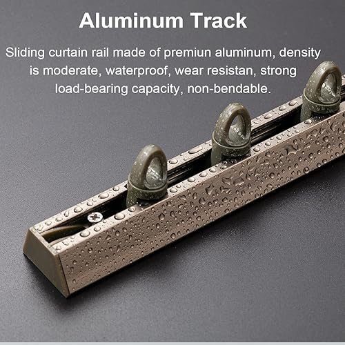 Miniatura 4 de Riel de cortina de techo de aluminio, riel blanco en forma de V con ganchos de acero inoxidable, sala de estar, dormitorio, ducha (tamaño 14 pies)
