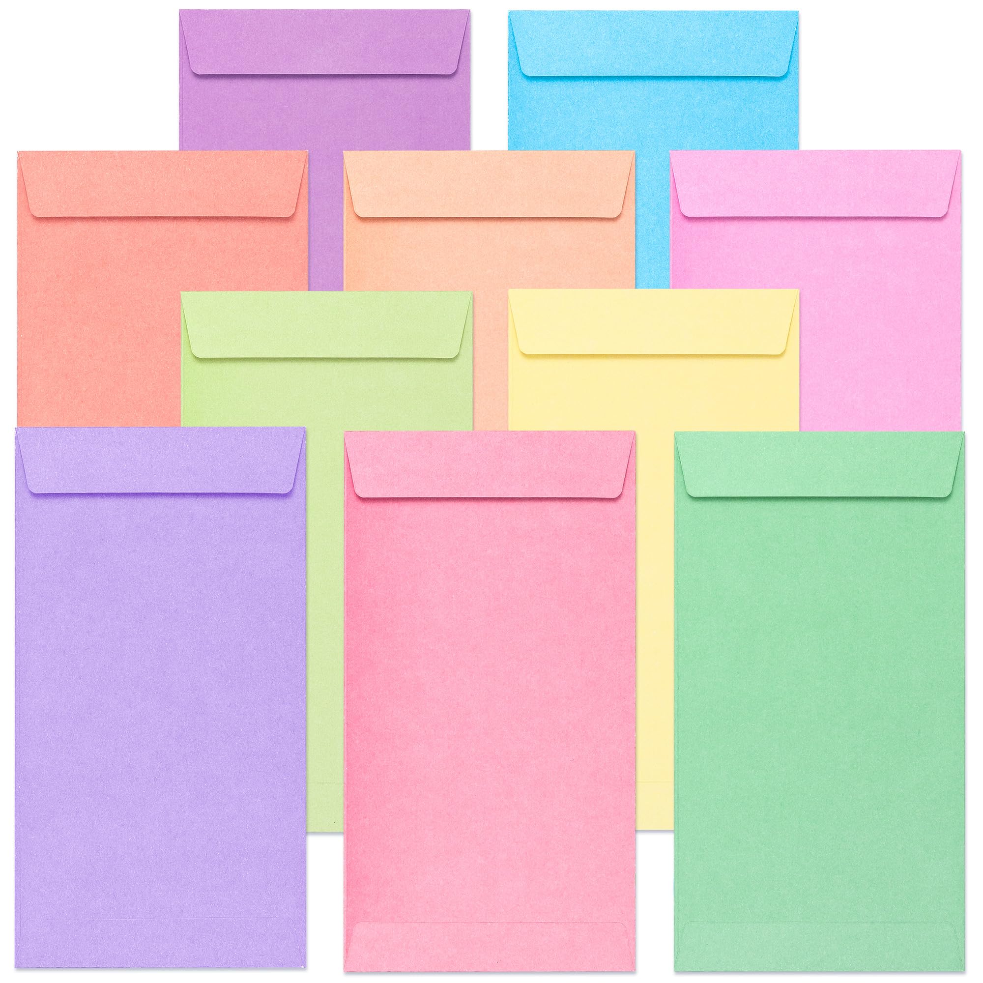 MATICAN 100-Count Colourful Money Envelopes, 89 x 165 mm, Perfect for Gifting, Business Cards and Notes