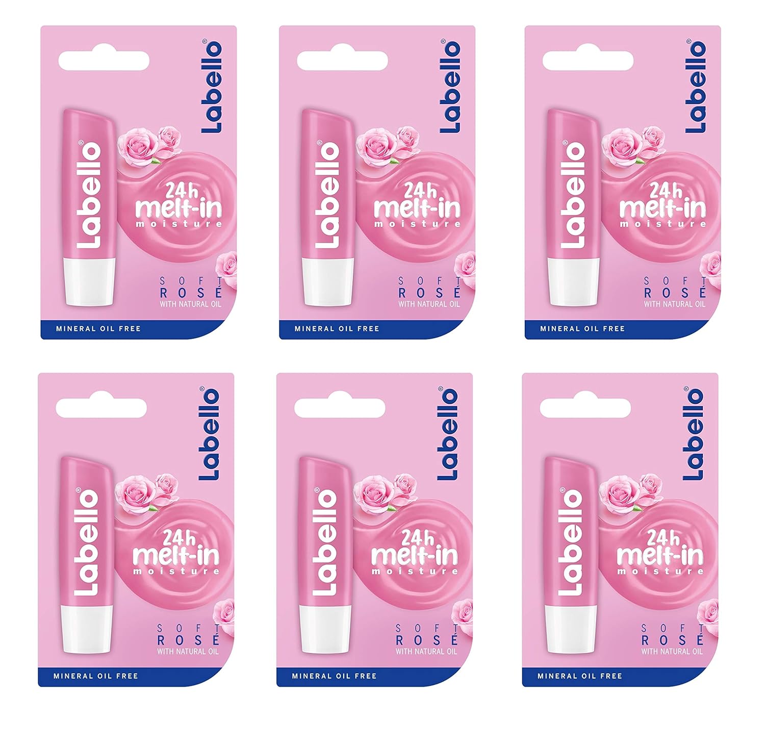 Labello Soft Rose Lip Balm Pack of 6
