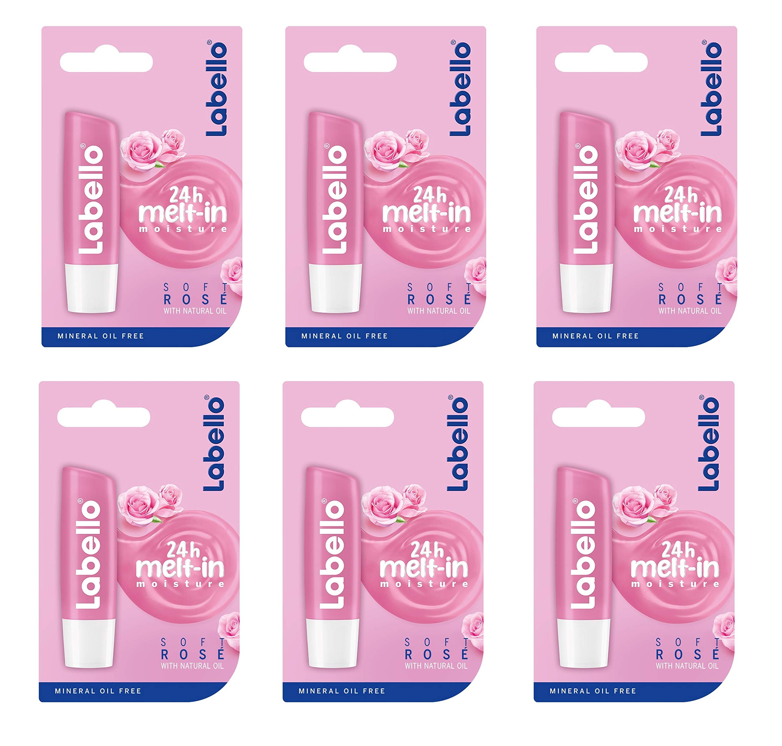 Labello Soft Rose Lip Balm Pack of 6