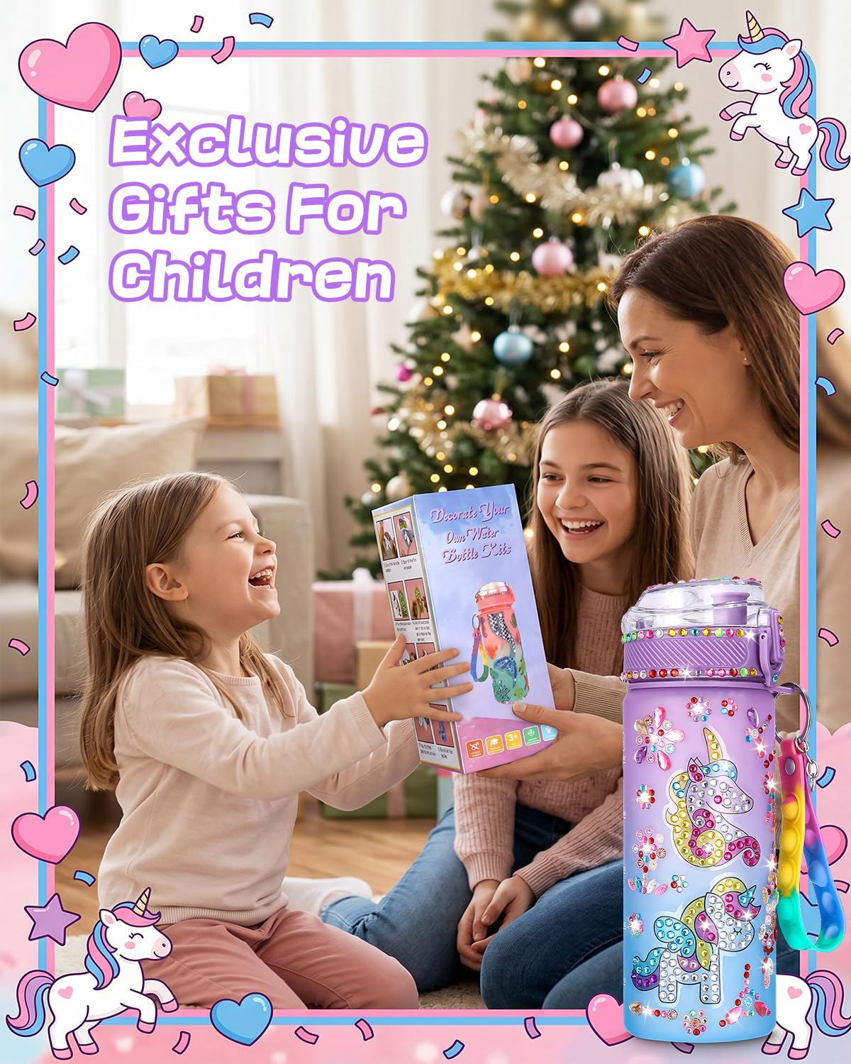 Kit de bricolage gourde licorne avec peinture diamant jouet créatif 5-10 ans