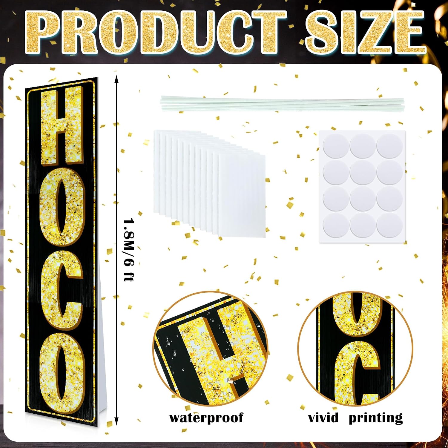 Weysat 6 ft Homecoming Party Standup Sign Decorations HOCO Cardboard Cutout Back to School High School Homecoming Dance Party HOCO Welcome Porch Sign Stand up Photo Props Decorations