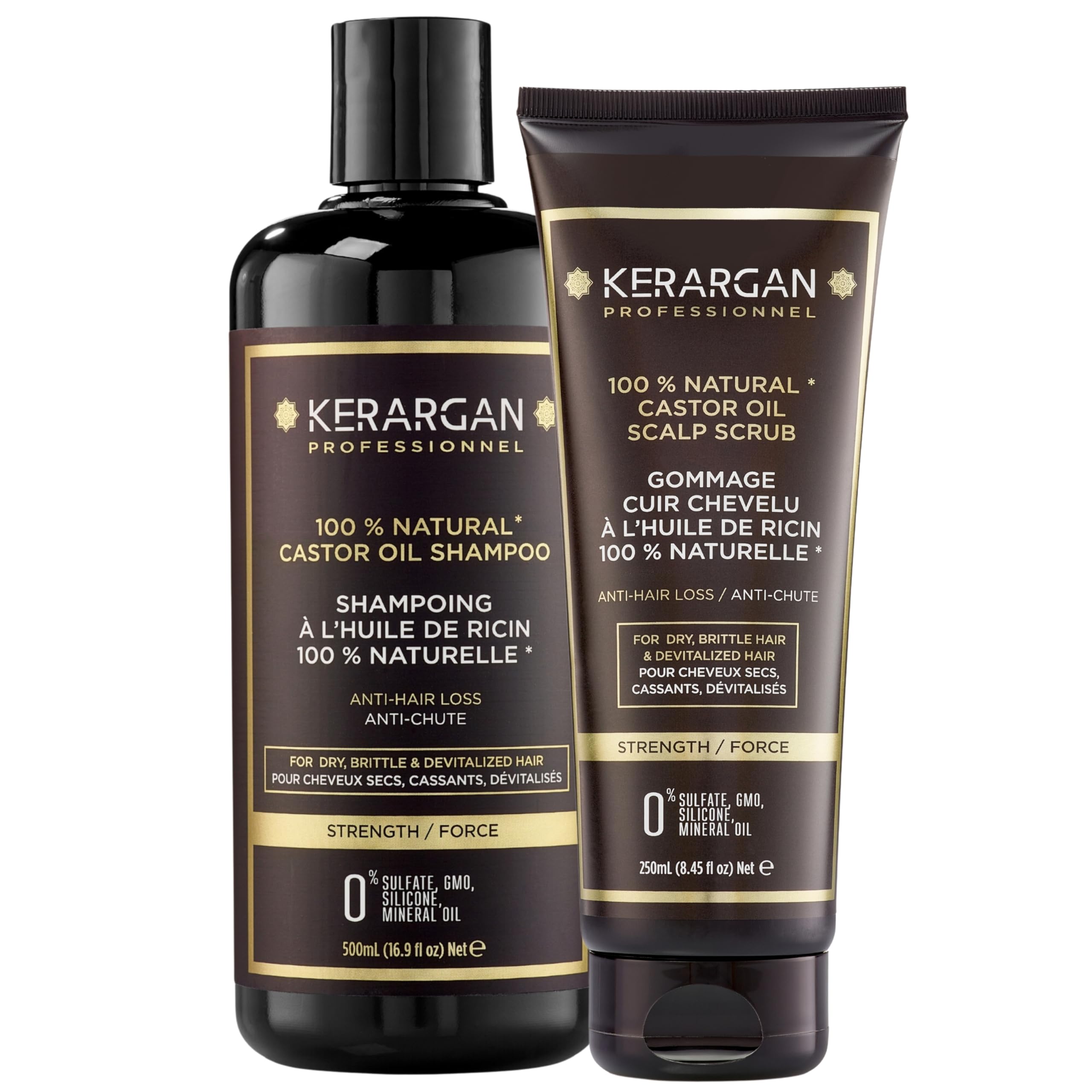KERARGAN - Duo Ricin Shampoing & Gommage Sans Silicones - 500ml+250ml