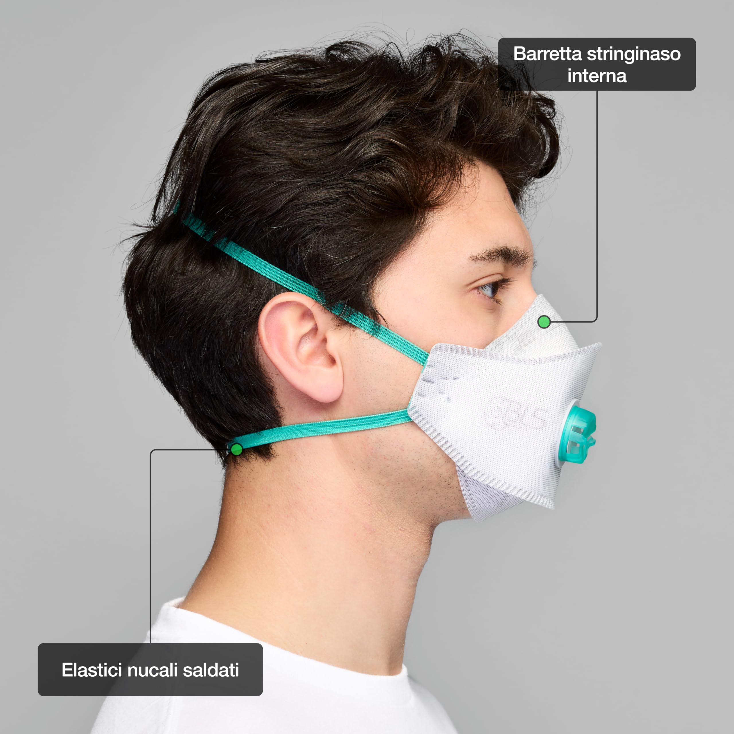 BLS Zer0 33 Facciali Filtranti Riutilizzabili FFP3 R D | Mascherine Piatte con Valvola di Espirazione e Imbustamento Singolo | Per Polveri, Falegnameria, Edilizia, Saldatura e Fai da Te